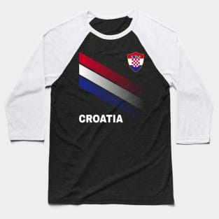 Vintage Croatia Sunflower Flag Croatia Soccer Lover Baseball T-Shirt